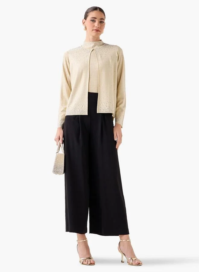 ايكونيك Iconic Top with Embellished Detail