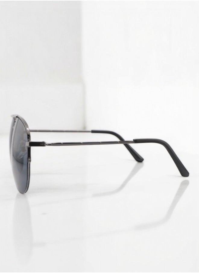 Zence Design Men's UV400 Half Frame Sunglasses - Lightweight Metal, Classic Aviator Style  - Image 4
