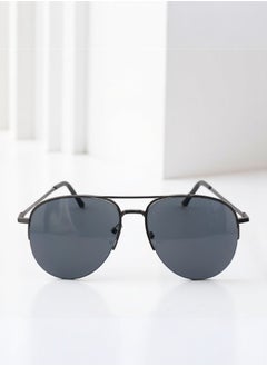 Zence Design Men's UV400 Half Frame Sunglasses - Lightweight Metal, Classic Aviator Style  - Image 5