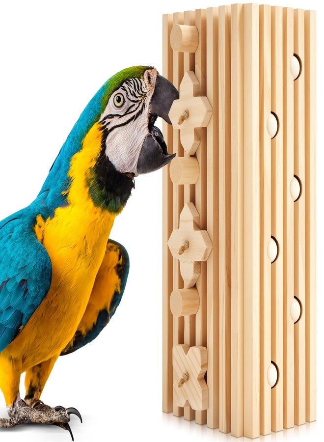 Seenelling مجموعة ألعاب سينيلينج، مقاس 12 × 5 × 4 بوصات، كبيرة جدًا، لعبة ببغاء مكاو، مكعبات أنشطة، متعددة الألوان، مصنوعة من الخشب الطبيعي، ألعاب مضغ لأقفاص الببغاء، مناسبة للببغاوات الكبيرة والمتوسطة. - Image 1