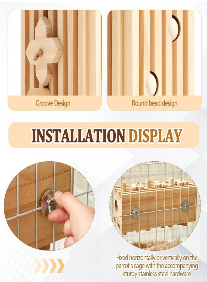 Seenelling مجموعة ألعاب سينيلينج، مقاس 12 × 5 × 4 بوصات، كبيرة جدًا، لعبة ببغاء مكاو، مكعبات أنشطة، متعددة الألوان، مصنوعة من الخشب الطبيعي، ألعاب مضغ لأقفاص الببغاء، مناسبة للببغاوات الكبيرة والمتوسطة. - Image 3