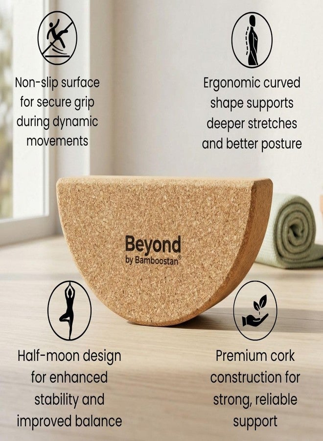 Bamboostan Cork Half-Moon Yoga Balance Block, 24x10x8.5 cm - Image 3