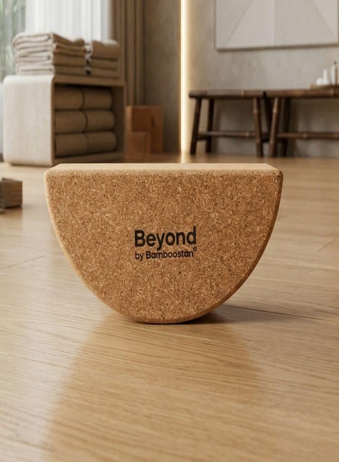 Bamboostan Cork Half-Moon Yoga Balance Block, 24x10x8.5 cm - Image 2