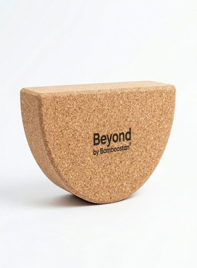 Bamboostan Cork Half-Moon Yoga Balance Block, 24x10x8.5 cm - Image 1