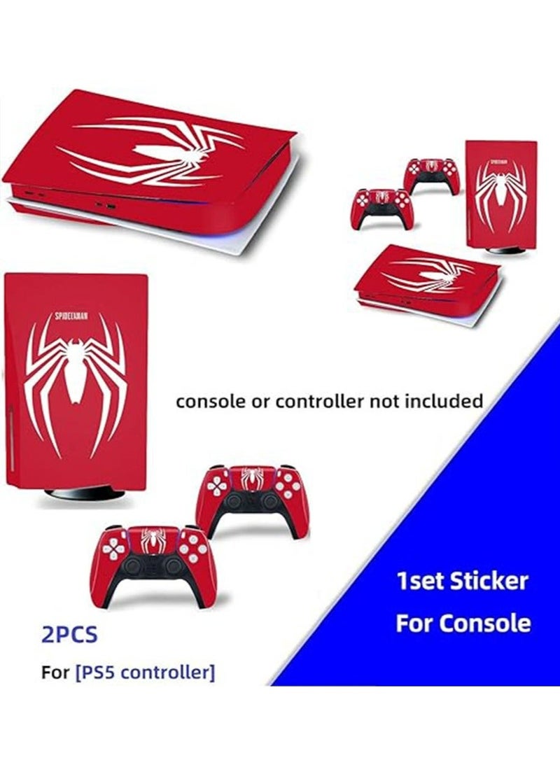 Sony PS5 Controller Skins Set, Skin Wrap Decal Sticker PS5 Disk Edition, Protective Film Sticker for PS5 Console Disk Edition, PS5 Optical Drive Version Protective Sticker,Skin Sticker Full Cover - Image 3