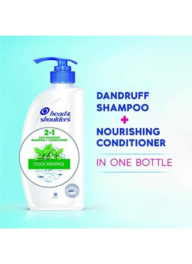 Head & Shoulders - 2-In-1 Cool Menthol Anti Dandruff Shampoo + Conditioner For Women & Men, 1L - Image 1