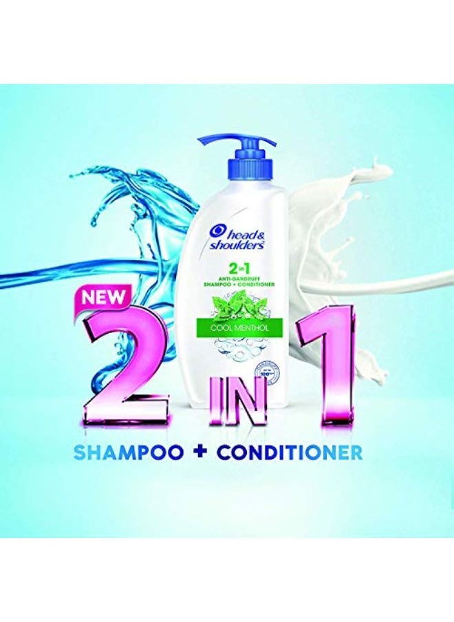 Head & Shoulders - 2-In-1 Cool Menthol Anti Dandruff Shampoo + Conditioner For Women & Men, 1L - Image 1