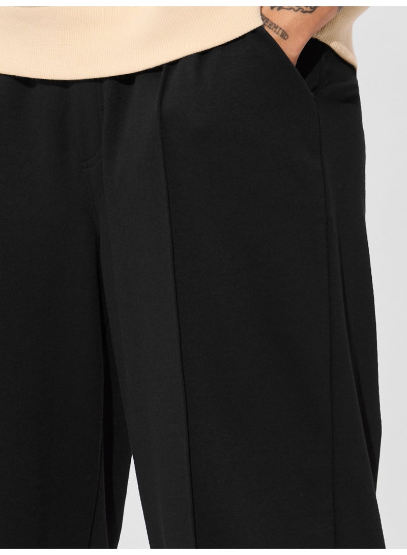 The Souled Store Men Jet Black Solid Baggy Fit Korean Joggers - Image 2