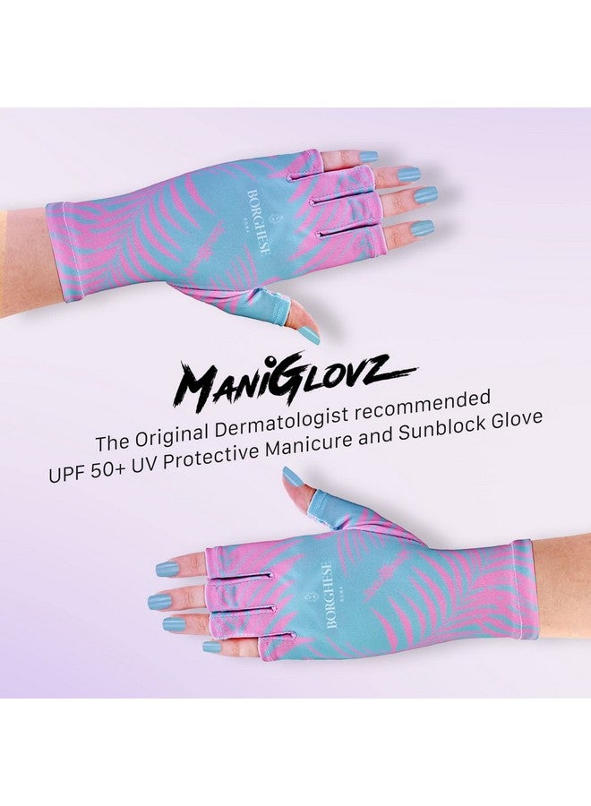ManiGlovz The Original Upf 50+ Uv Light Protective Nail Gloves Gel Manicure Gloves And Anti Uv Fingerless Gloves For Women Can Be Used As Sun Protection Gloves For Driving Holographic Happiness - Image 2