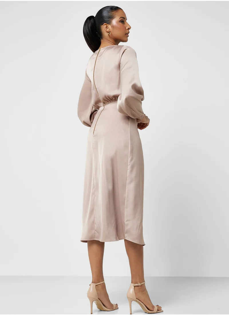 Closet London Key Hole Side Slit Dress