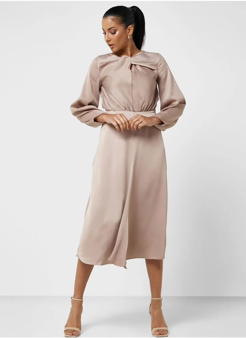 Closet London Key Hole Side Slit Dress