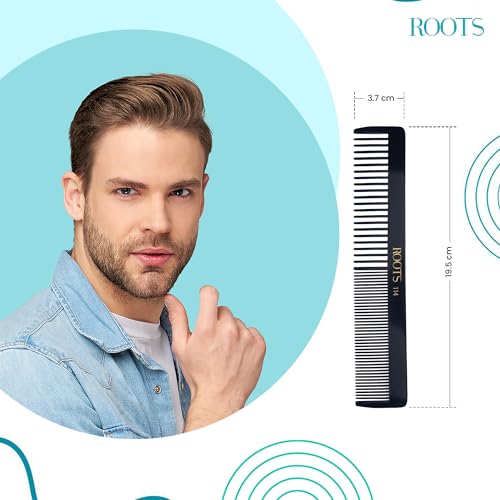 ROOTS - Professional Hair Cutting Comb | Dual Teeth For Styling & Detangling | Salon Grade - For Men & Women | Ideal for Sectioning & Colouring | Length - 7.6 Inch | Model No. 114 - Image 4