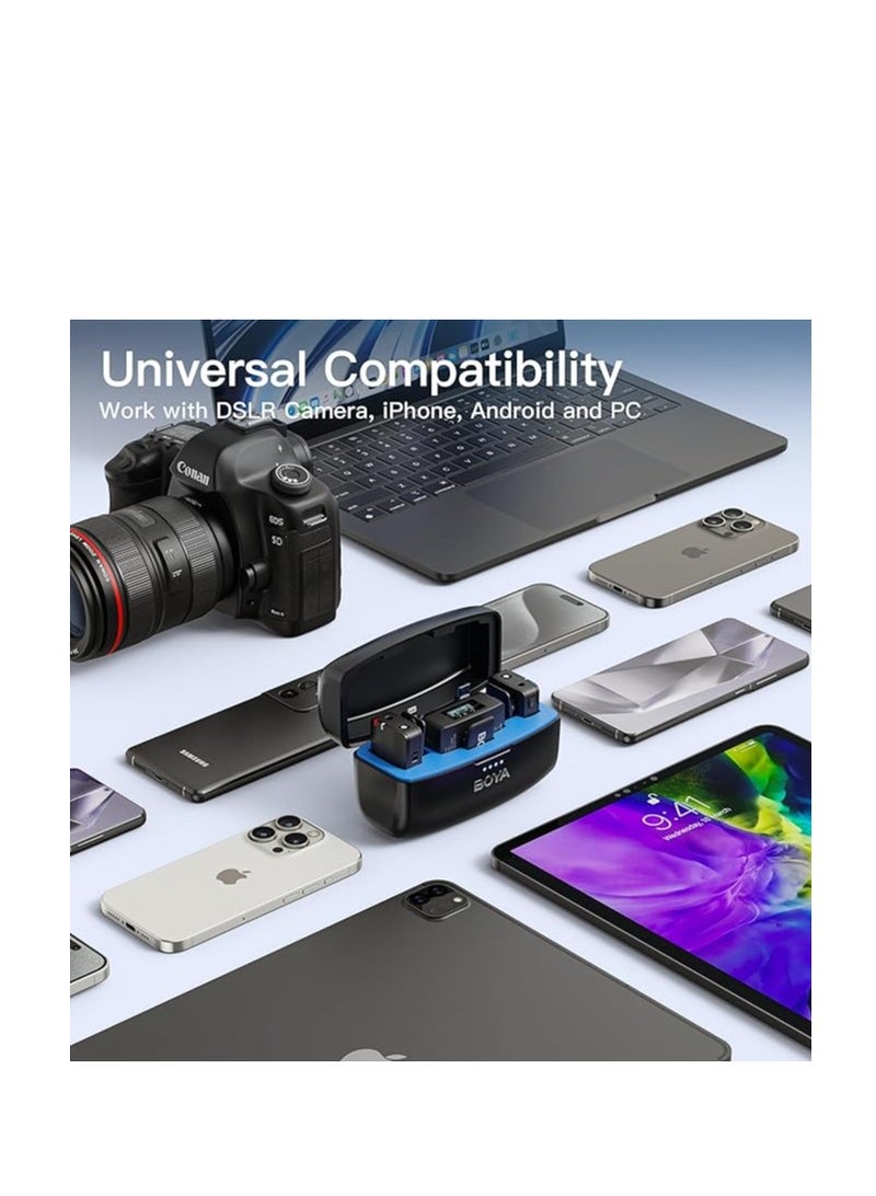 BOYA BOYA BOYAMIC Wireless Lavalier Microphone 300m Transmission Range 10h Battery Life HD OLED Display for iPhone Android Smartphone Camera Wireless Microphone for vlog YouTube Live Recordings  - Image 5