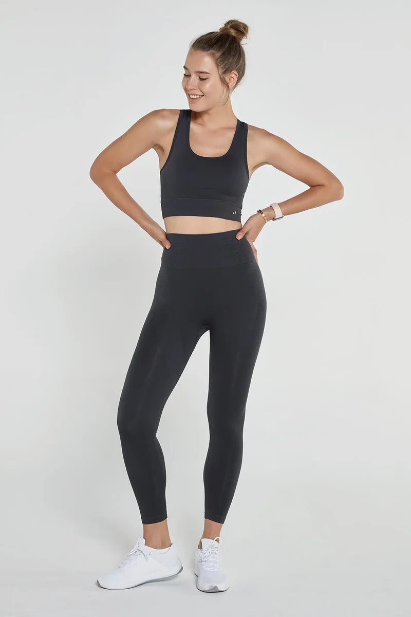جيرف Gela High Waist, Flexible and Gathering Sports Tights Anthracite