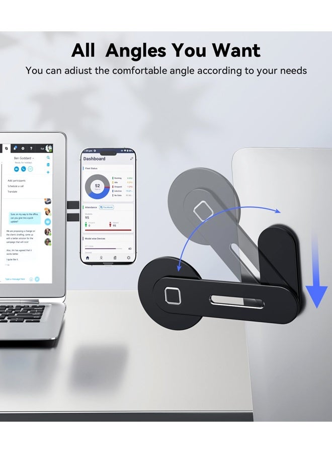 حامل كمبيوتر محمول قابل للطي، حامل هاتف مغناطيسي، متوافق مع جميع هواتف سلسلة MagSafe من iPhone، أسود - Image 3