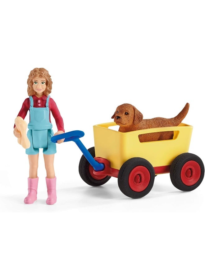 Schleich Farm World Puppy Wagon Ride Playset - Image 1