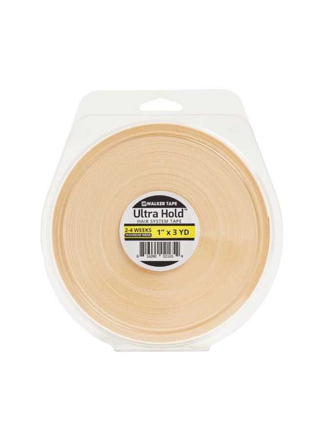 Walker Tape Ultra Hold Tape 1" x 3 Yards – Extra Strong Wig Adhesive Tape Roll for Hair Systems – Long-Lasting Hold up to 4+ Weeks – Maximum Wear Lace Wig Tape – Flexible, Skin Safe Hairpiece Tape – Semi-Dull Finish for Discreet Look – Toupee Bonding Tape for Men & Women - Image 1