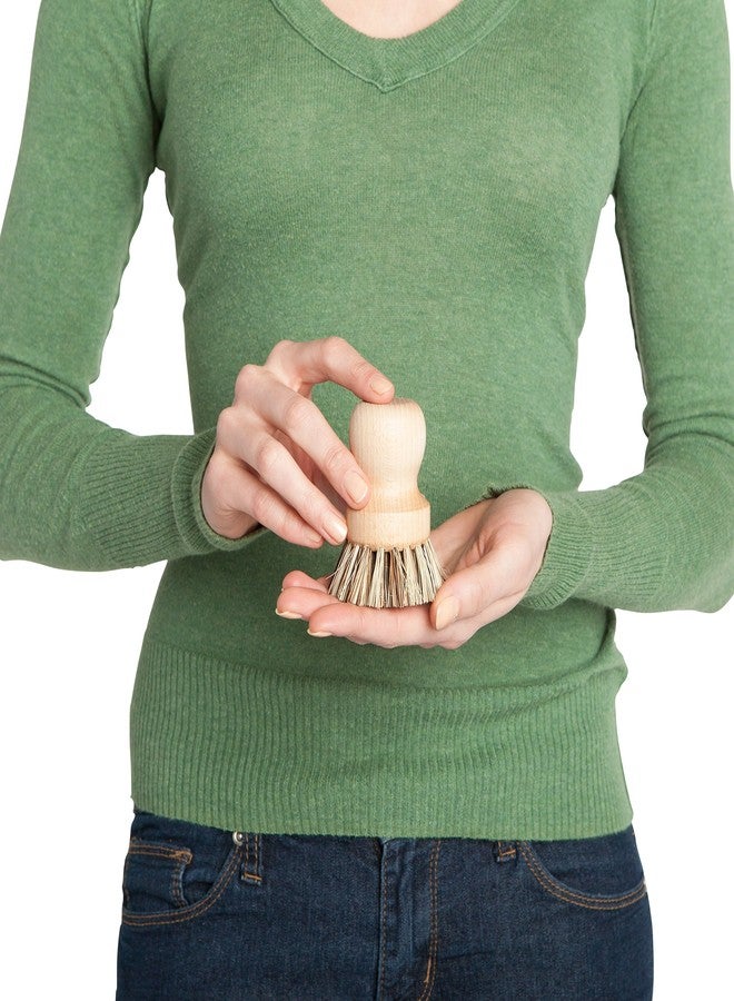 REDECKER Natural Fiber Bristle Pot Brush - Untreated Beechwood Handle - Heat-Resistant Union Fiber Head for Cleaning Pots, Pans and More - 2-1/2 inch Diameter - Set of 2 - Boar Bristle Dish Brush - Image 5