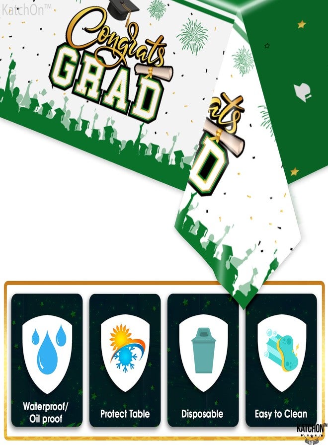 KatchOn Graduation Decorations 2026, Green and White Graduation Tablecloth -108x54 Inch, Pack of 3 | Grad Table Decoration 2026 for 2026 Graduation Table Decorations | Class of 2026 Decorations - Image 3