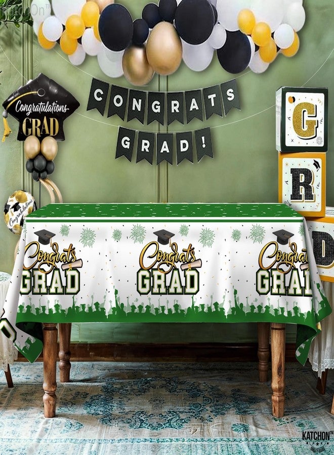 KatchOn Graduation Decorations 2026, Green and White Graduation Tablecloth -108x54 Inch, Pack of 3 | Grad Table Decoration 2026 for 2026 Graduation Table Decorations | Class of 2026 Decorations - Image 4