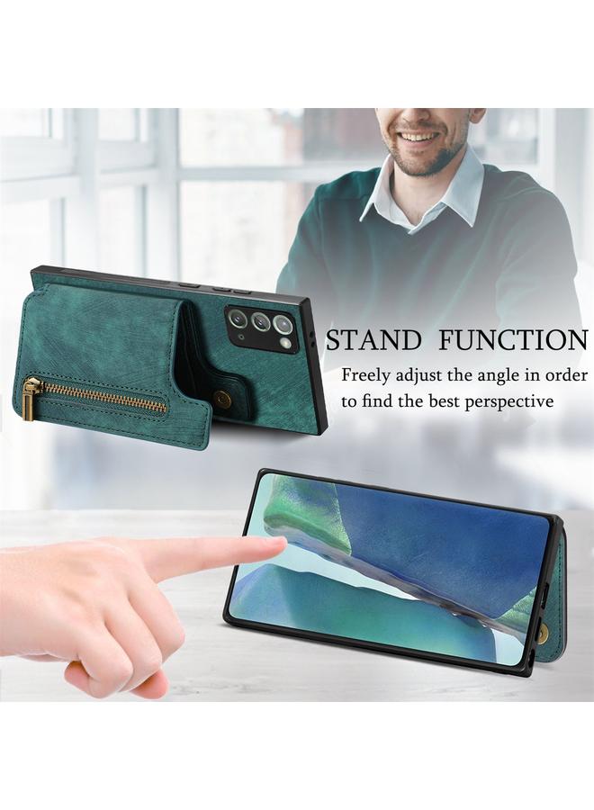 اس-توب جراب خلفي بسحاب من الجلد بتصميم ريترو لهاتف Samsung Galaxy Note20 - Image 4