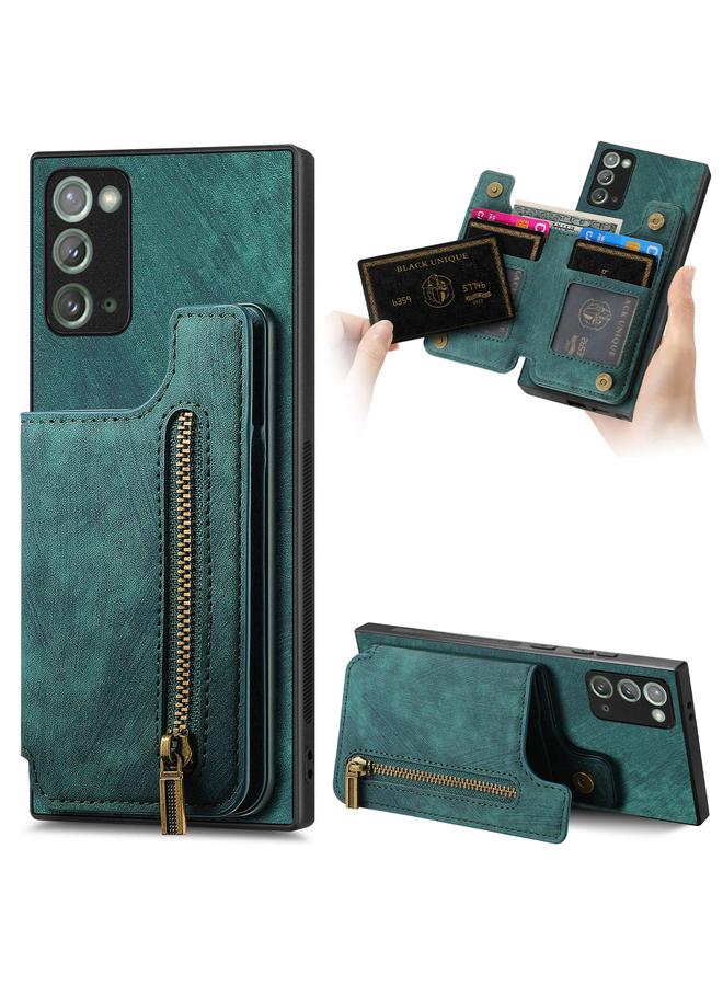 اس-توب جراب خلفي بسحاب من الجلد بتصميم ريترو لهاتف Samsung Galaxy Note20 - Image 1