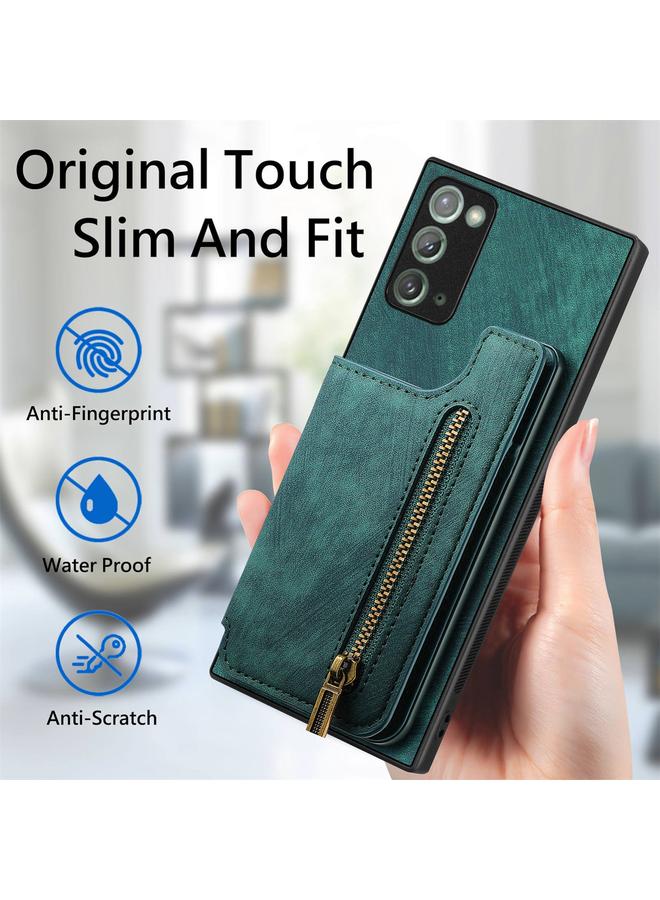 اس-توب جراب خلفي بسحاب من الجلد بتصميم ريترو لهاتف Samsung Galaxy Note20 - Image 5