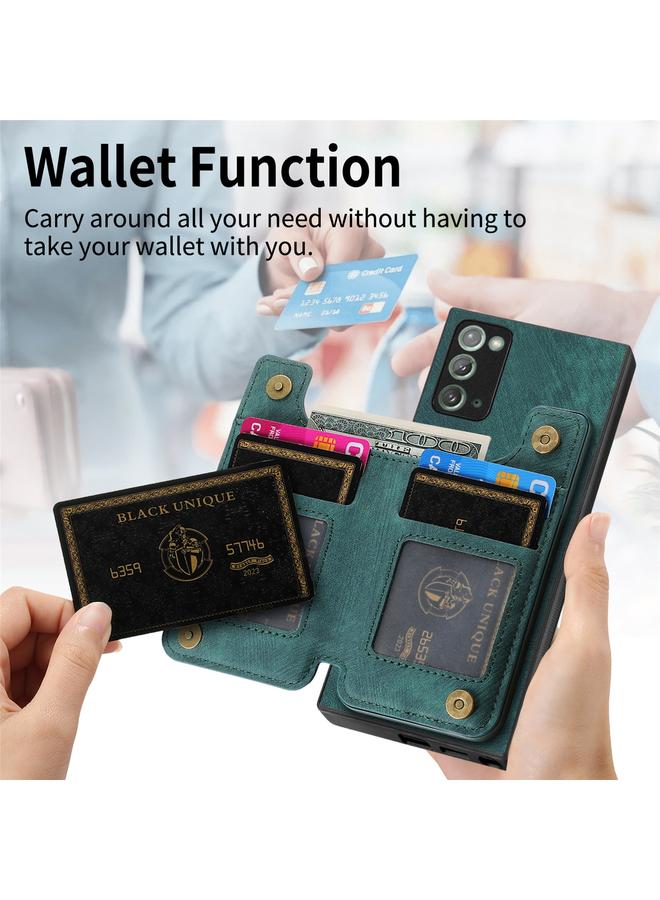 اس-توب جراب خلفي بسحاب من الجلد بتصميم ريترو لهاتف Samsung Galaxy Note20 - Image 3