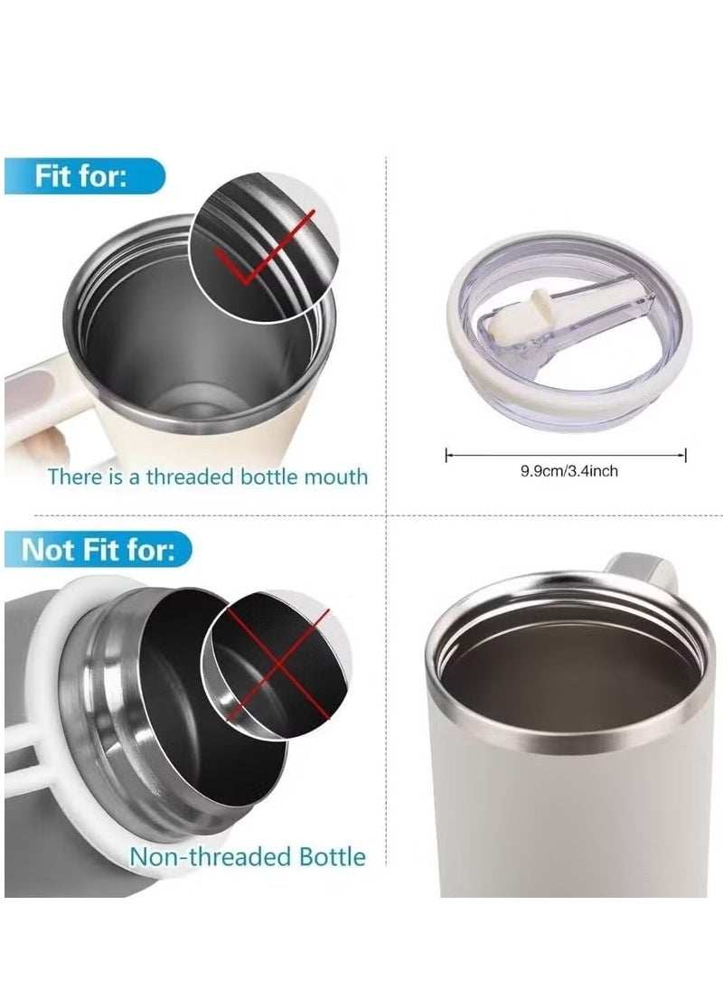 Generic - 2 Pack 40 oz Tumbler Flip Straw Lid Replacement fit for Stanley Quencher, Spill Proof Splash Resistant Tumbler Lids,Reusable Leak Proof Tumbler Cover for Stanley Cup Accessories(White) - Image 1