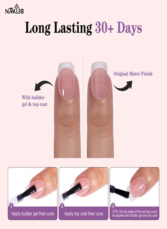 NMKL38 300Pcs French Tip Nails, 15 Size Press on Nails, French Tip Gel Nails for DIY Nail Art (Multicolor, XD-02) - Image 3
