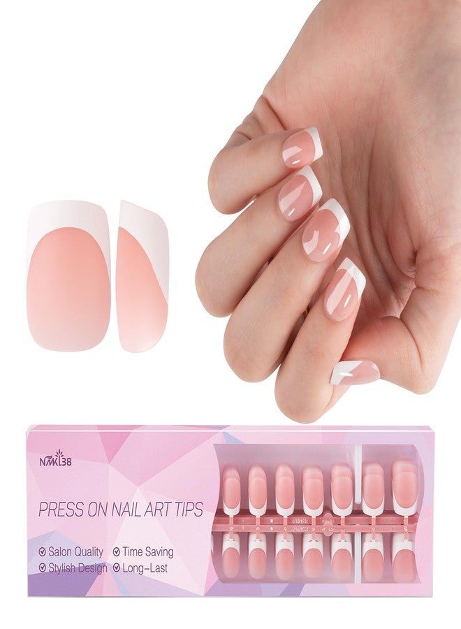 NMKL38 300Pcs French Tip Nails, 15 Size Press on Nails, French Tip Gel Nails for DIY Nail Art (Multicolor, XD-02) - Image 1