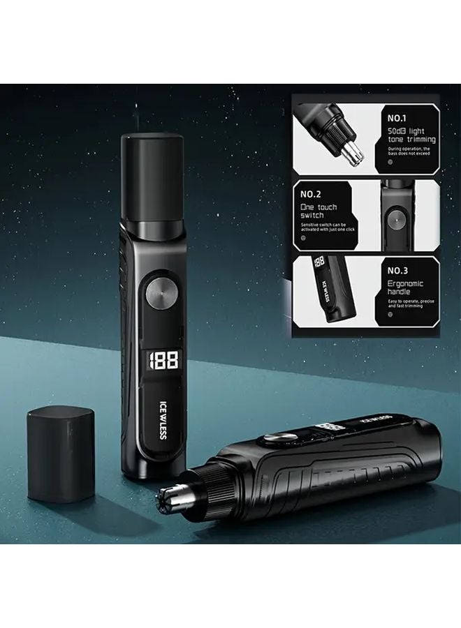 مشذب الشعر الأسود USB لشعر الأنف والحواجب والبيكيني وتصفيف الوجه - Image 1