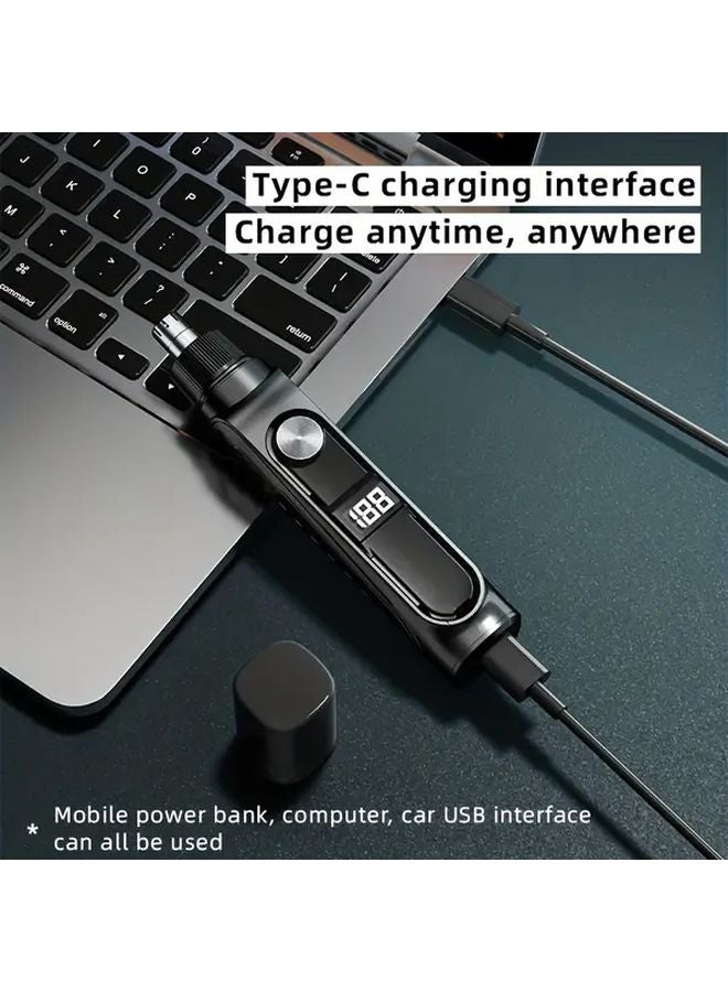 مشذب الشعر الأسود USB لشعر الأنف والحواجب والبيكيني وتصفيف الوجه - Image 5