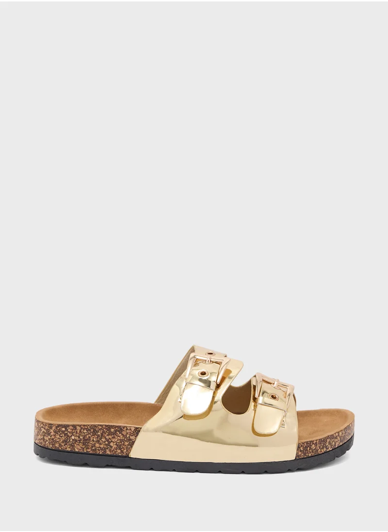 Ginger Chunky Buckle Double Strap Sandal