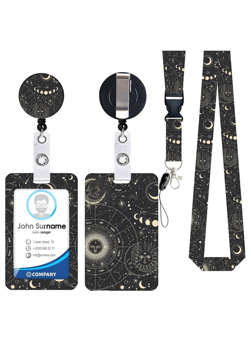 Generic Badge Holder ID Badge Holder with Lanyard and Retractable Badge Reel Clip Card Protector with Badge Reel Retractable Heavy Duty Card Protector for Office ID Driver's License  - Image 1