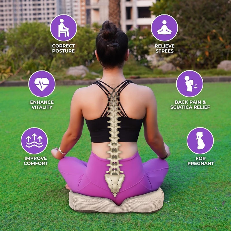 RINIPO Seat Cushion for Tailbone Pain Lower Back Pain Relief Coccyx Sciatica Pain Relief Back Support Cushion Ergonomic Memory Foam Mesh Grey - Image 2