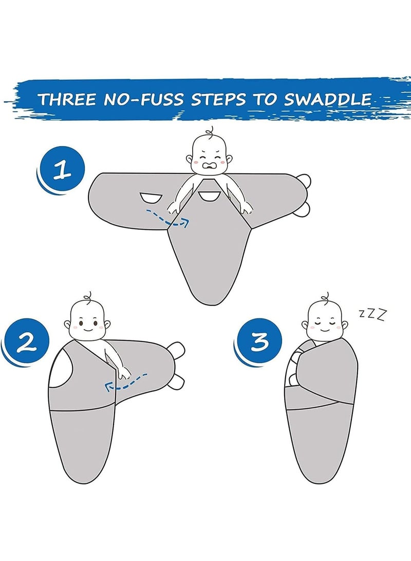ميتوي 3 حزمة الوليد قماط بطانية التفاف ، الطفل قماش للف الرضع النوم أكياس للطفل الفتيات الفتيان ، تنفس القطن قماط كيس النوم مع قابل للتعديل ، الطفل قماط 0-3 أشهر (الوردي) - Image 2