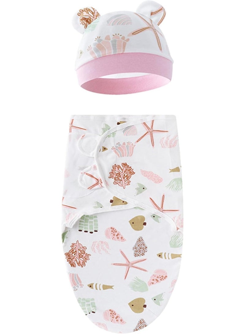 ميتوي 3 حزمة الوليد قماط بطانية التفاف ، الطفل قماش للف الرضع النوم أكياس للطفل الفتيات الفتيان ، تنفس القطن قماط كيس النوم مع قابل للتعديل ، الطفل قماط 0-3 أشهر (الوردي) - Image 5