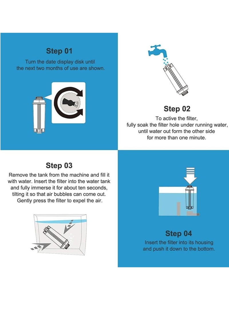 general Coffee Filter Replacement for DeLonghi Filter DLSC002, DLS C002, Compatible with ECAM, ESAM, ETAM, BCO,EC680,EC800 2 packs - Image 3