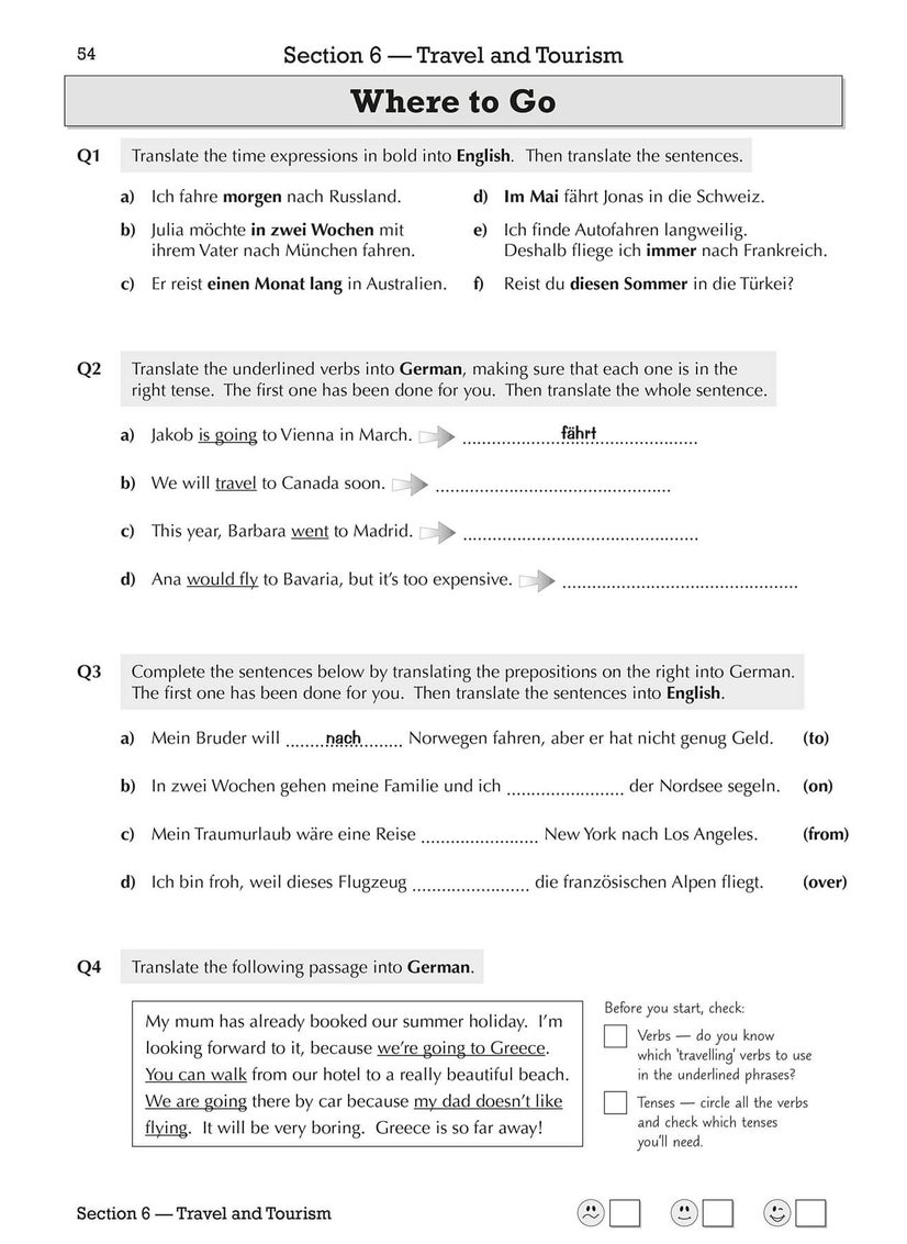 GCSE German Translation Skills Workbook: includes Answers (For exams in 2025)