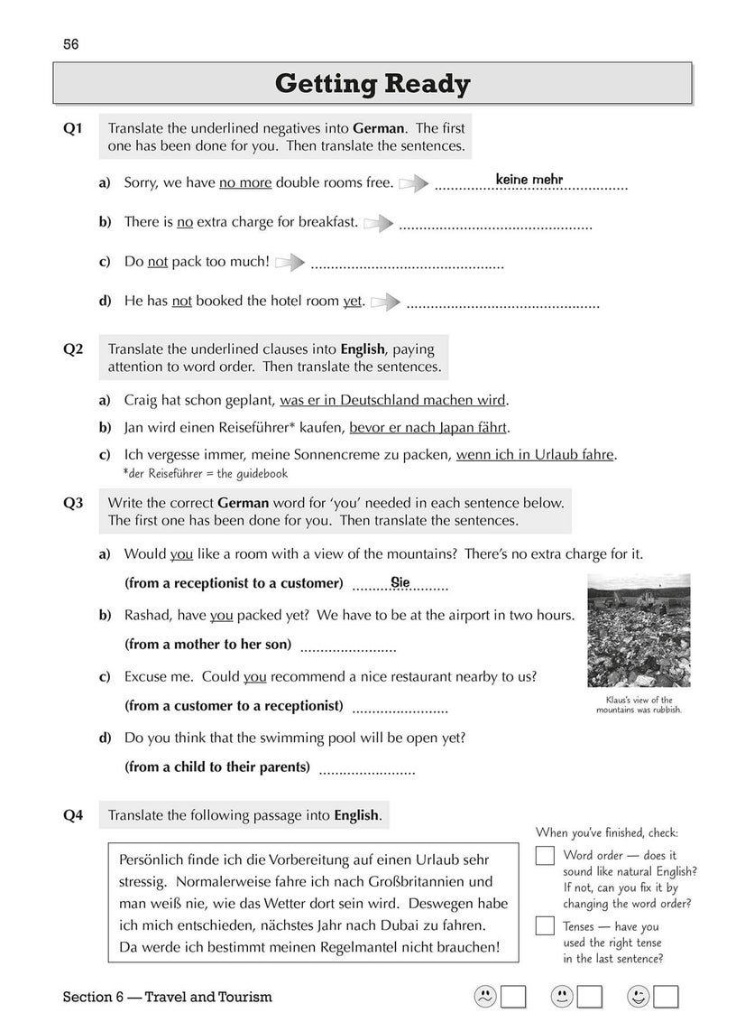GCSE German Translation Skills Workbook: includes Answers (For exams in 2025)