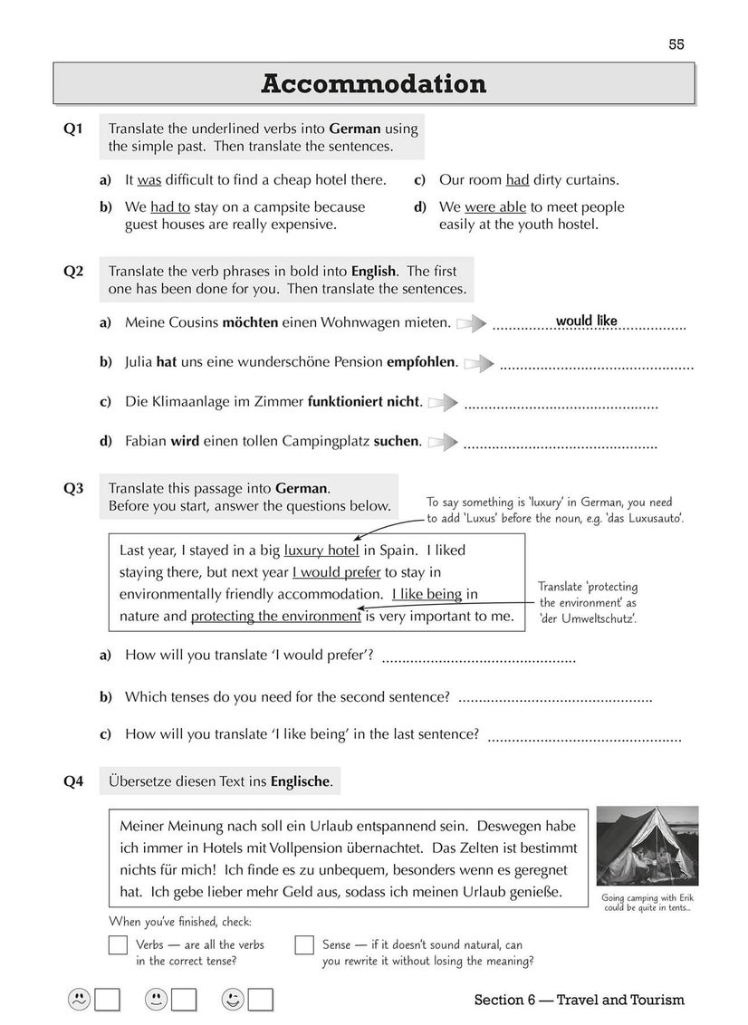 GCSE German Translation Skills Workbook: includes Answers (For exams in 2025)