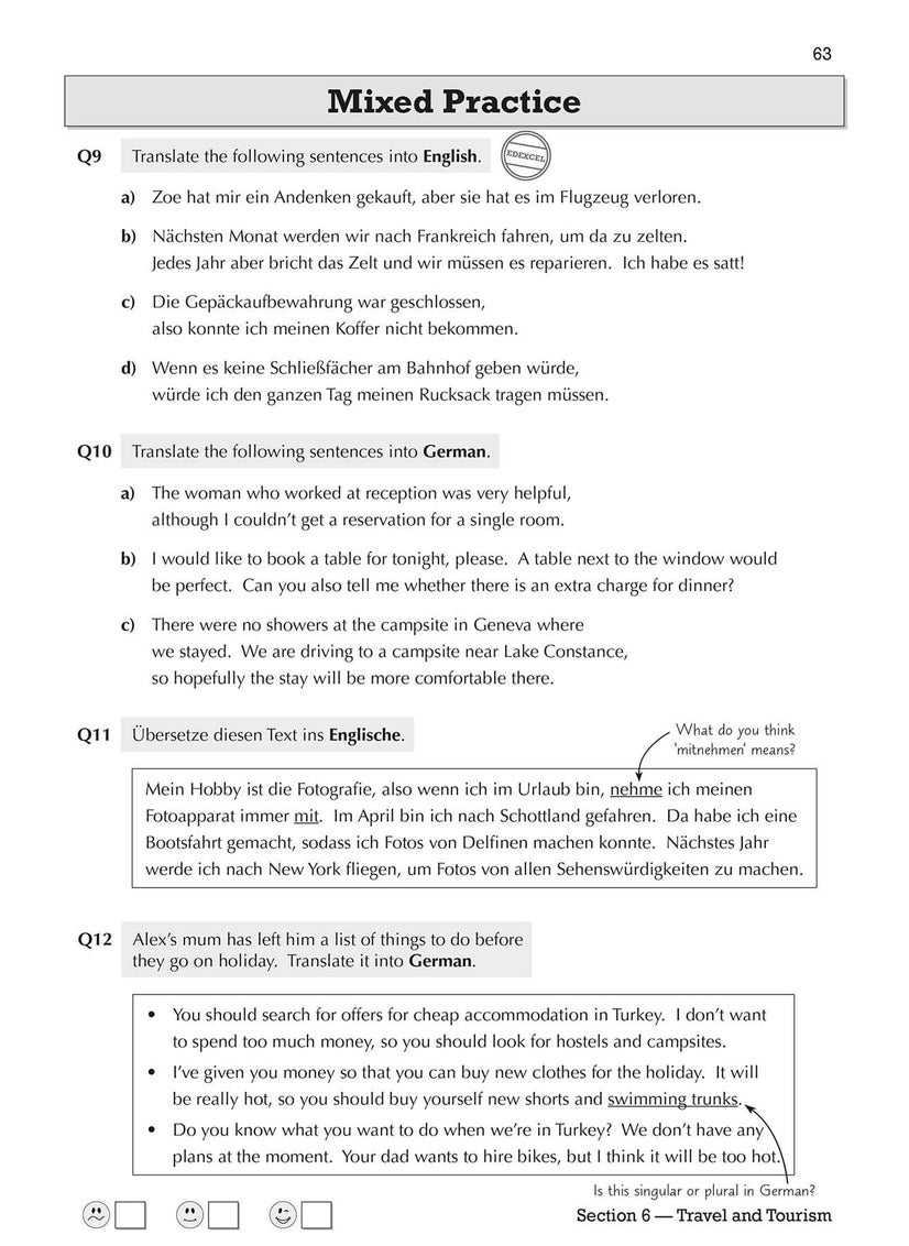 GCSE German Translation Skills Workbook: includes Answers (For exams in 2025)