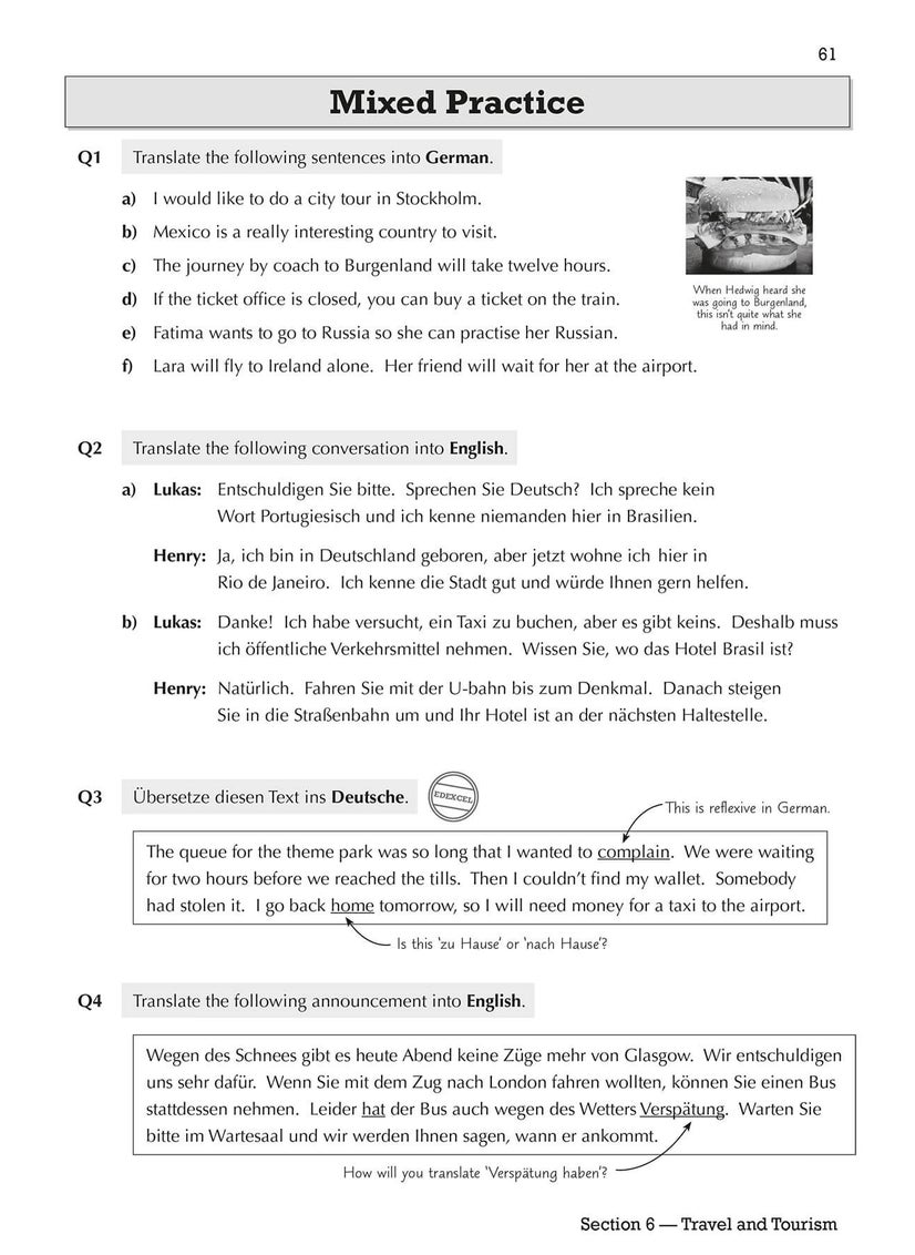 GCSE German Translation Skills Workbook: includes Answers (For exams in 2025)