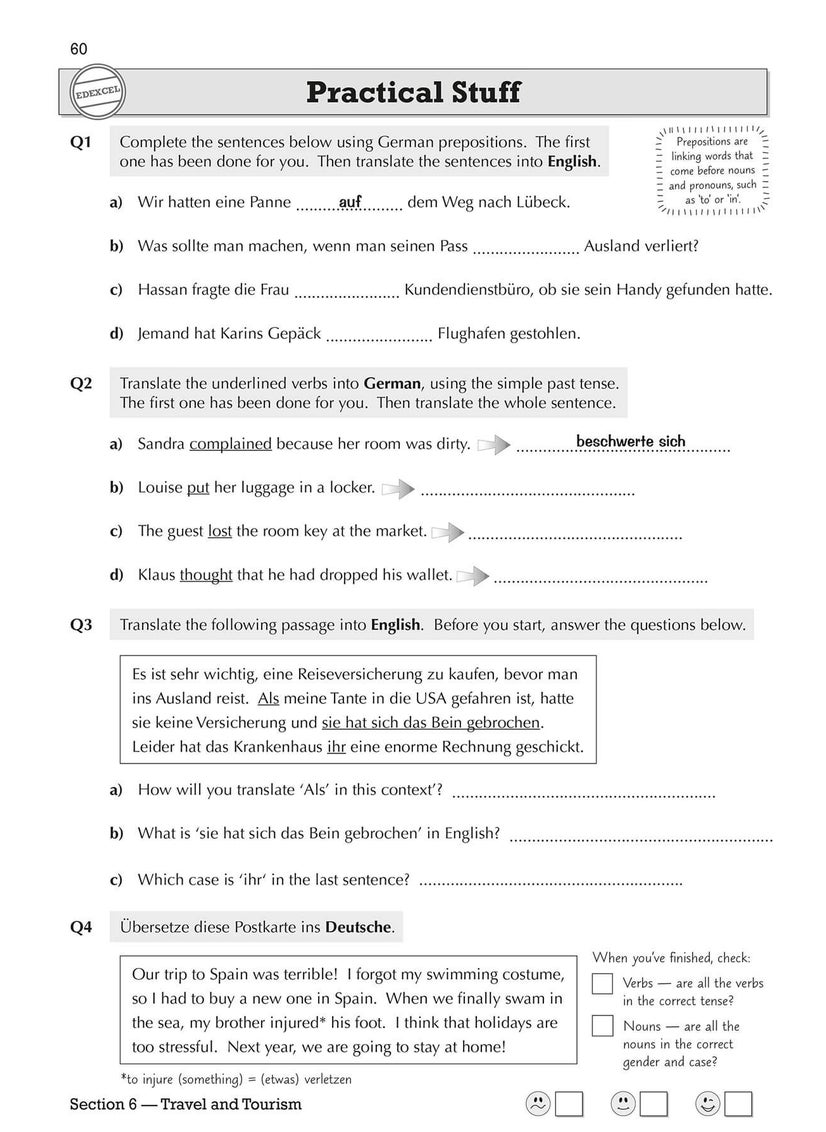 GCSE German Translation Skills Workbook: includes Answers (For exams in 2025)