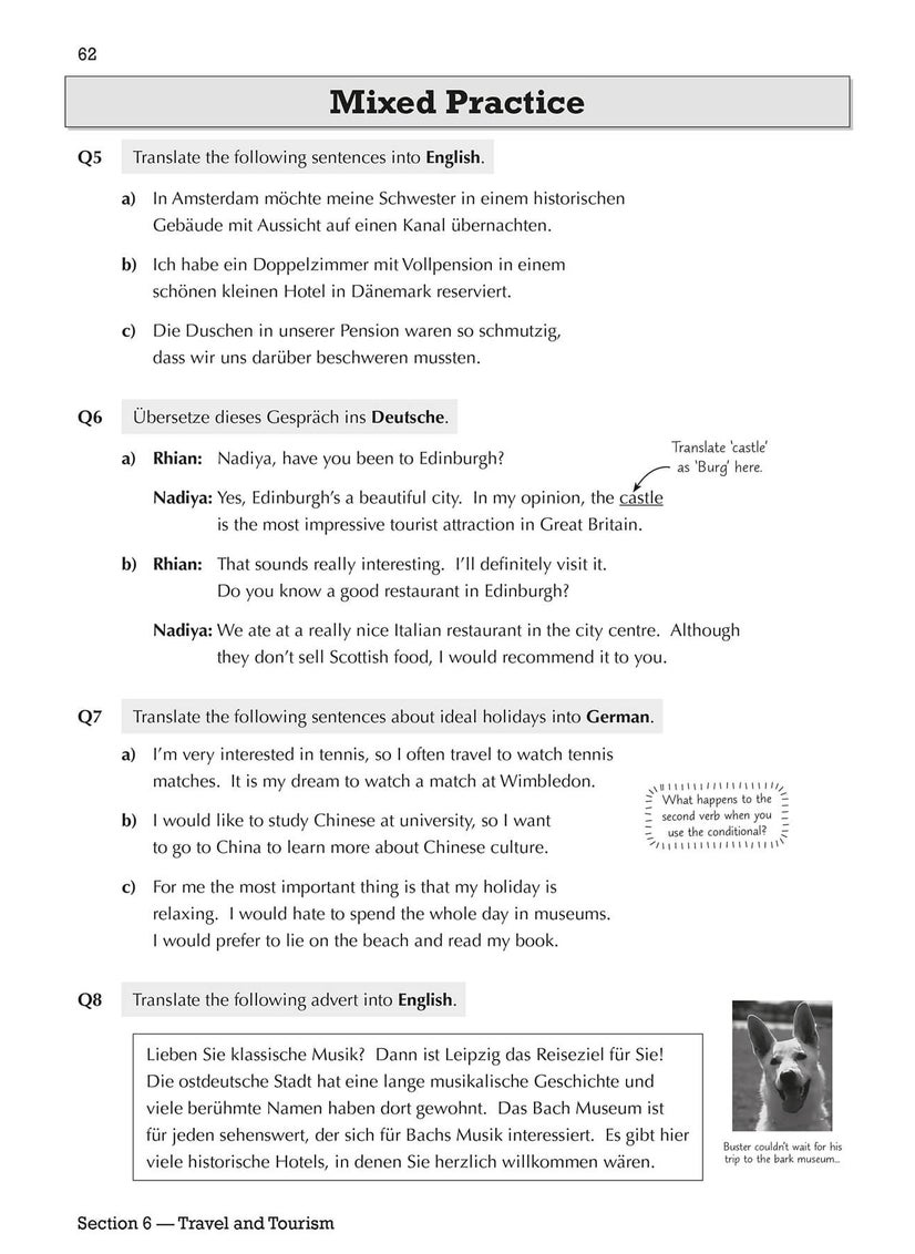 GCSE German Translation Skills Workbook: includes Answers (For exams in 2025)