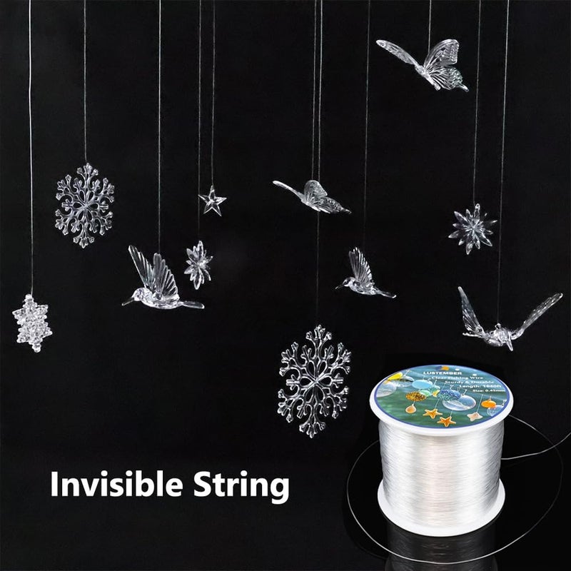 LUSTEMBER Fishing Wire, 1640 ft Clear Fishing Line, Strong Invisible String for Hanging Decorations, Balloons, Crafts, Jewelry Making, Beading, Bracelets and Necklaces - Image 3