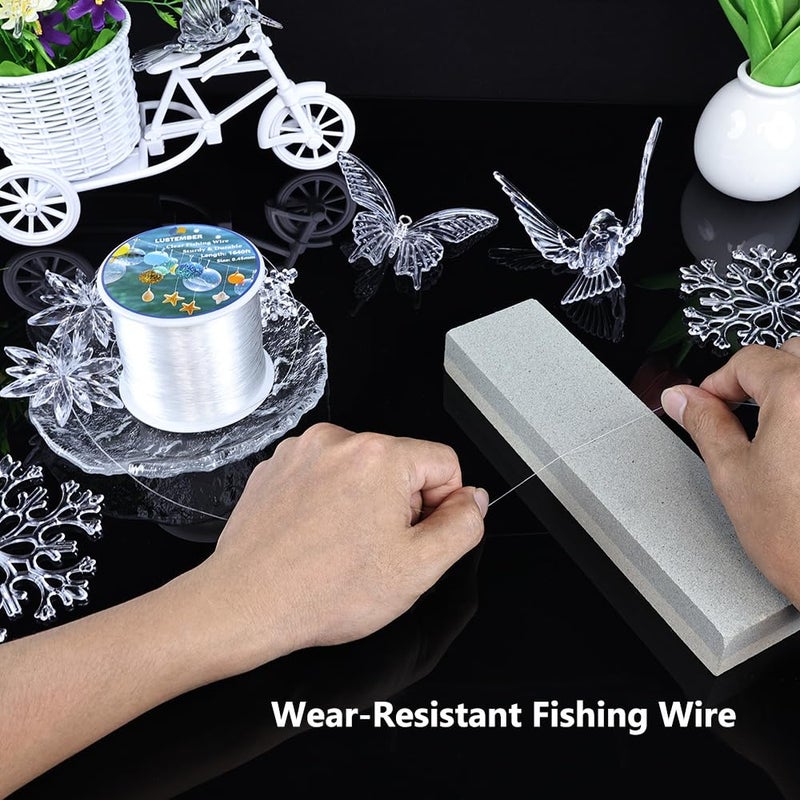 LUSTEMBER Fishing Wire, 1640 ft Clear Fishing Line, Strong Invisible String for Hanging Decorations, Balloons, Crafts, Jewelry Making, Beading, Bracelets and Necklaces - Image 4