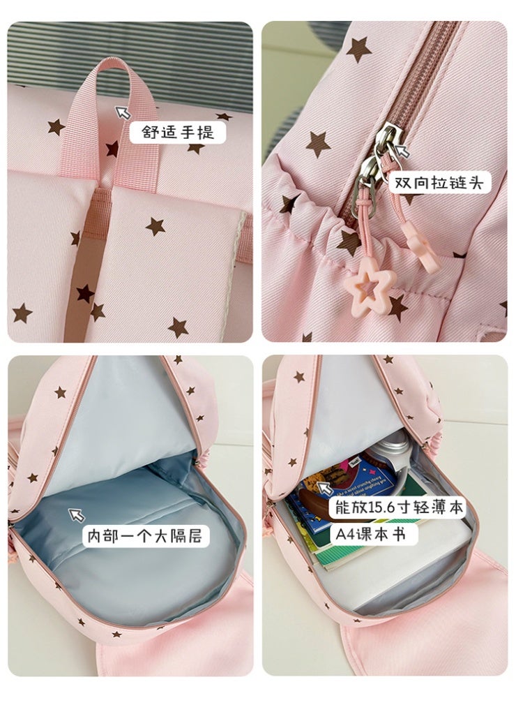 Aesthetic Korean Style Piano & Star Campus Backpack for Teen Girls, Junior/Senior High School Student Daypack - Image 4