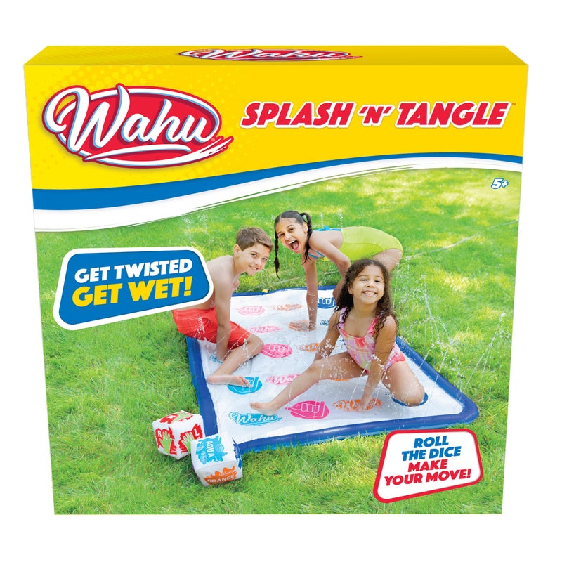 Wahu Splash N Tangle Water Game for Kids Ages 5 and Adults Kids Outdoor Twister Water Game with Play Mat Hose Connector and 2 Dice Multicolor - Image 2